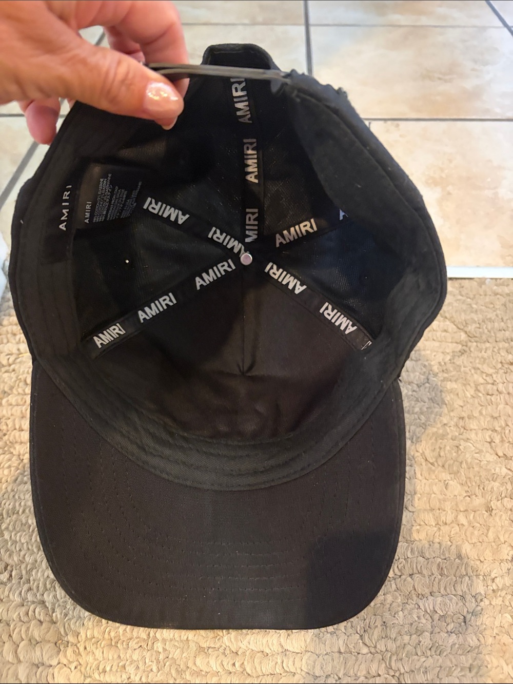 Amiri Black Baseball Cap with Red Embroidered Logo - Men - Picture 7 of 10